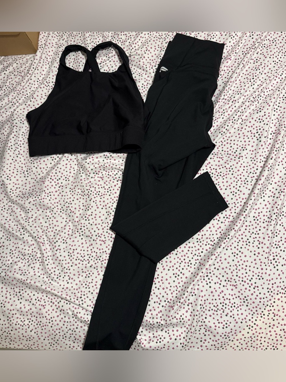 Fabletics Black Racerback Sports Bra and High-Waist Leggings